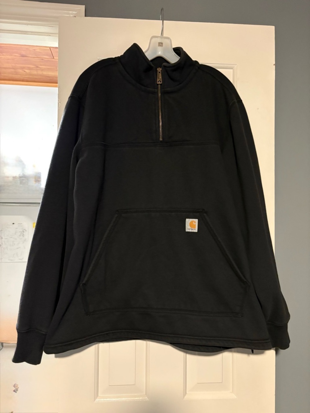 Carhartt Regular Fit Mid-weight Quarter Zip Large Sweatshirt Rein Defender